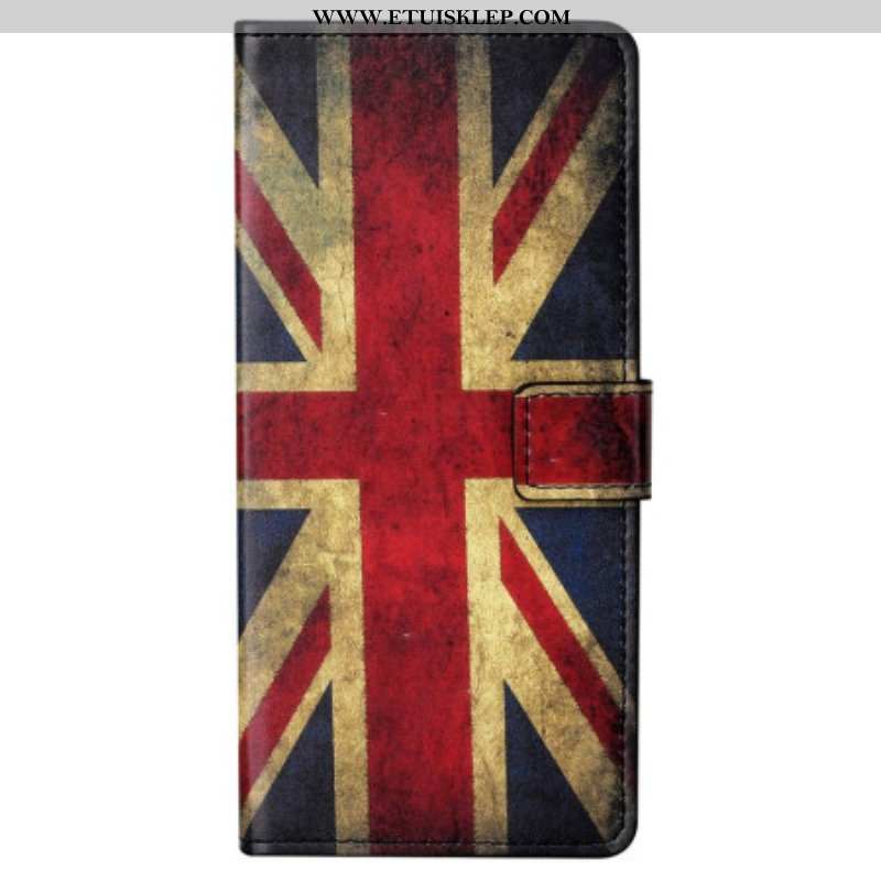 Etui Folio do Samsung Galaxy S23 5G Vintage Angielska Flaga